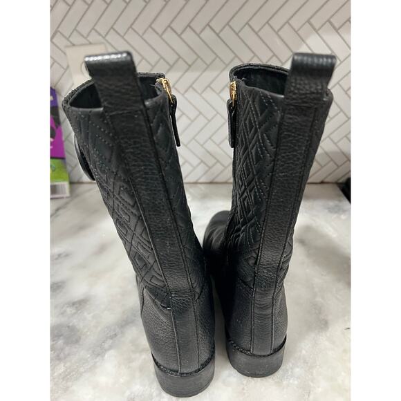 Tory Burch Marion Quilted Short Boots Black Leather Women’s Size 9M - Picture 6 of 9